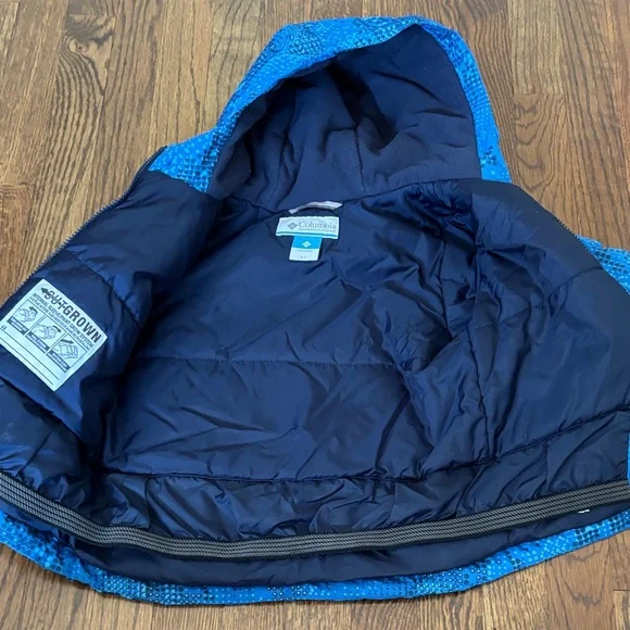 Columbia Kids Blue Digital Pattern Puffer Jacket - Picture 3 of 4